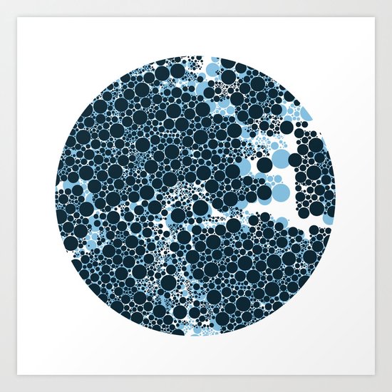 Blue Circles. Art Print