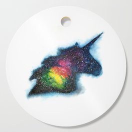 Rainbow unicorn galaxy watercolor Cutting Board