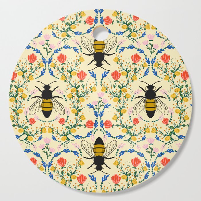 Bee Garden - Cream Cutting Board