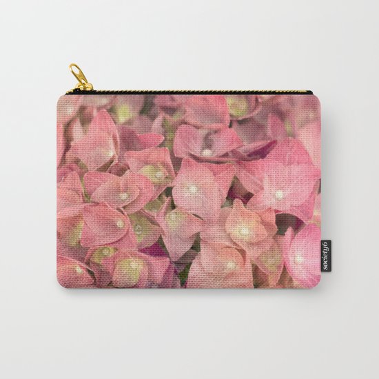 Pink hydrangea in LOVE - Flower floral Carry-All Pouch