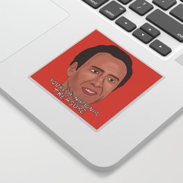 Nicolas Cage meme, National Treasure, Con air, Face Off, Nic Cage face art Sticker