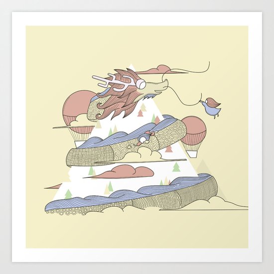 Dragon ride Art Print