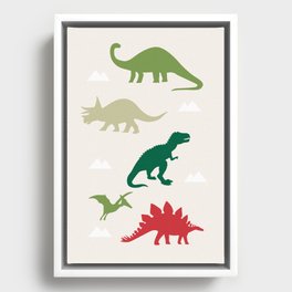 Dinosaur Holiday Framed Canvas