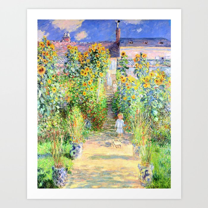 Monets Garden at Vetheuil Art Print