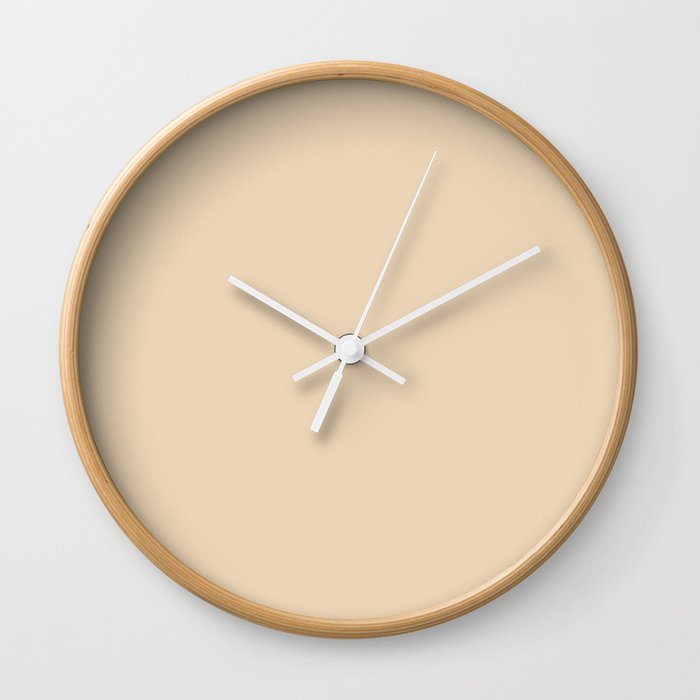 Neutral Warm Ivory Cream Solid Color Pairs PPG Sugared Pears PPG1088-3 - Single Shade Hue Colour Wall Clock