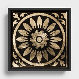 Taupe and Black Tile II Framed Canvas