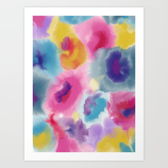 WATERCOLOR FLOWERS Art Print
