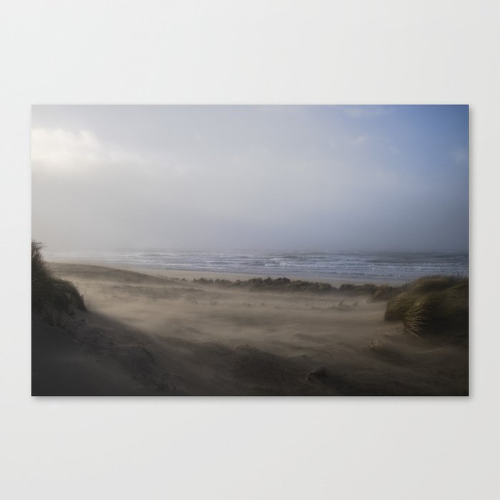 Mega storm in the dunes - Photography - Holland - around the sea - sandblast Canvas Print