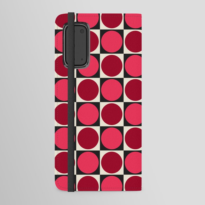 Colorful Dotted Checkered Retro Polka Dot Checkerboard Checked Dots Pattern Android Wallet Case