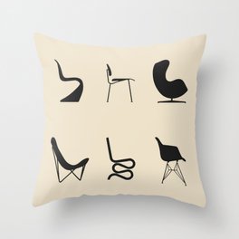 Iconic Chairs Abstract  Throw Pillow