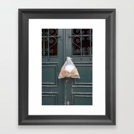 Good neighbors | Bakery delivery order hanging on the front door | Porto, Portugal Framed Art Print
