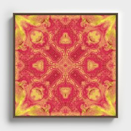 Ornament mandala - vintage - red, yellow version Framed Canvas