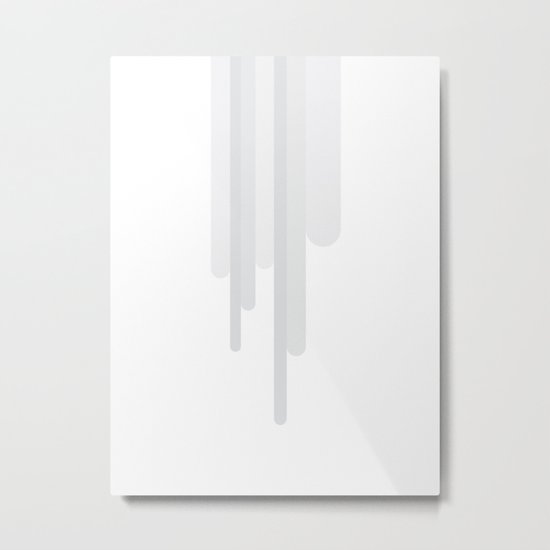 White Trickle Metal Print