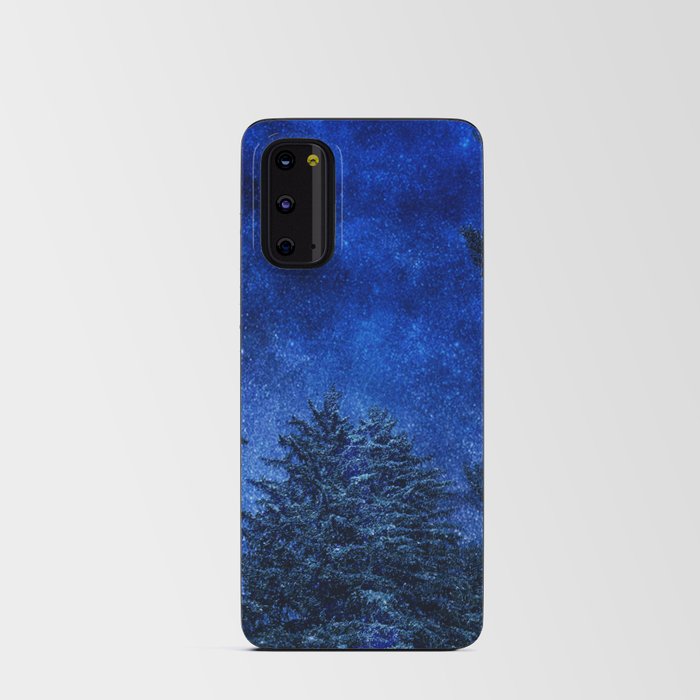 Winter Trees in the Night Sky Android Card Case