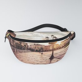 Sunset over square in Padova in Italy Fanny Pack