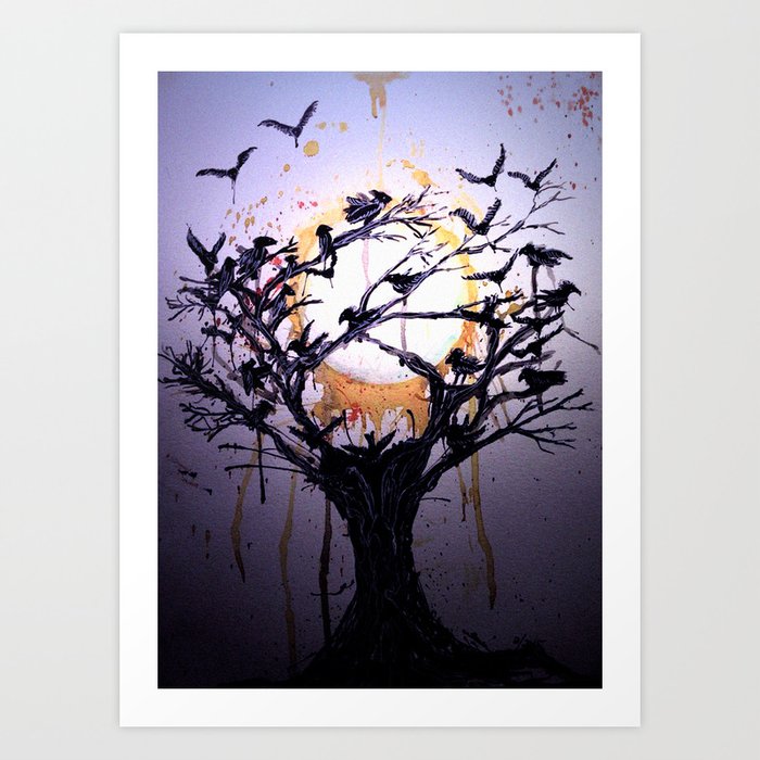 "Cory's moonlit Ravens" Art Print