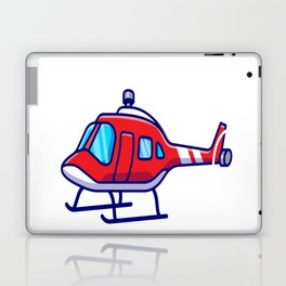 Illustrated Flying Red Helicopter Laptop Skin