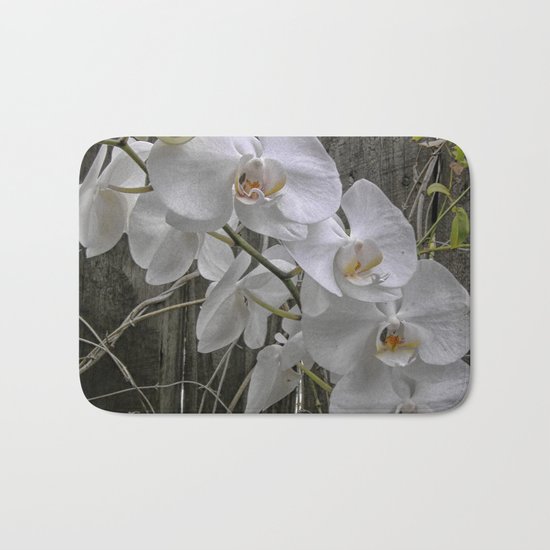 White Moth Orchid Bath Mat