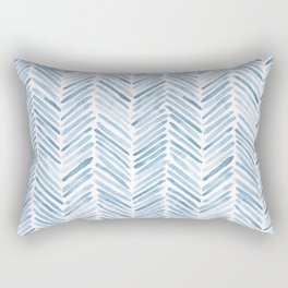 Baby blue watercolor herringbone  Rectangular Pillow