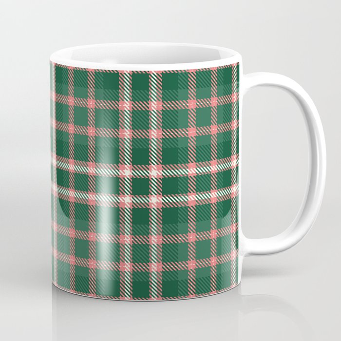 preppy_plaid pink and green Coffee Mug