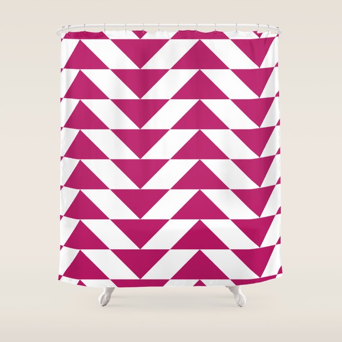 Fuschia Triangle Shower Curtain By Thepetitepear Society6