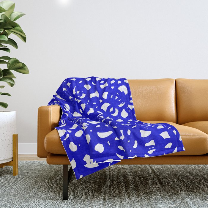 Electric Blue Abstract Throw Blanket by Modern Tropical Society6