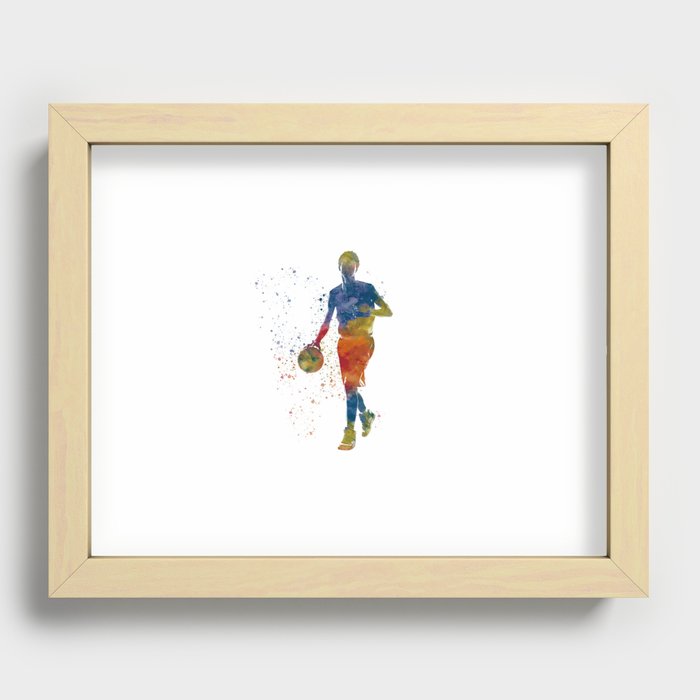 Basketball player in watercolor Recessed Framed Print