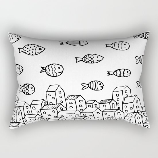 Underwater village Rectangular Pillow
