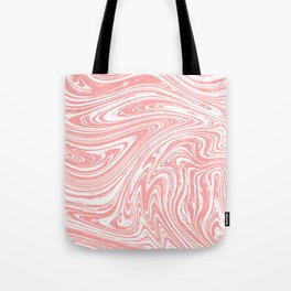 Coral Pink & White Marble Texture - Mix & Match With Simplicity of Life Tote Bag