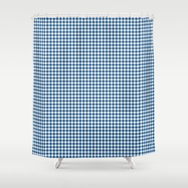 Classic Blue Gingham Check Shower Curtain
