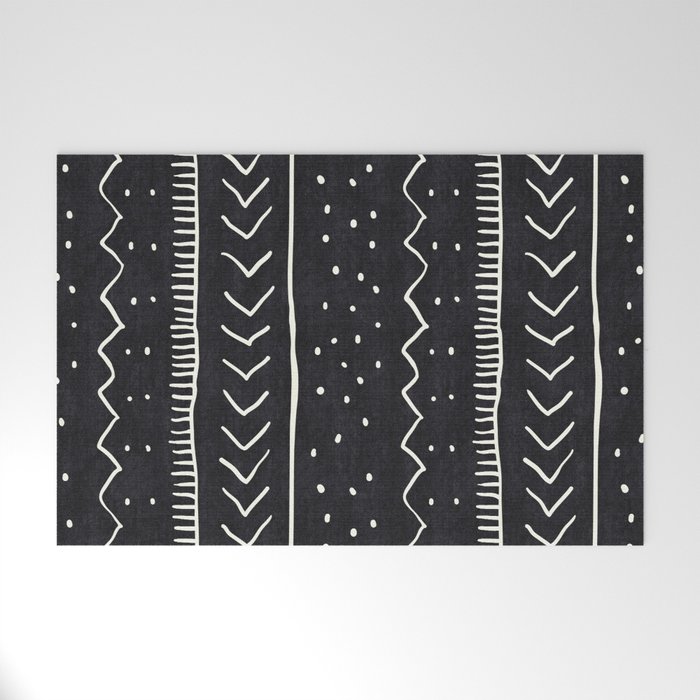 Moroccan Stripe In Black And White Welcome Mat By Beckybailey1