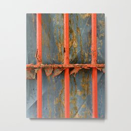 Peeling red bars Metal Print | Wallart, Framedprints, Color, Photo, Distressedartwork, Metalbars, Redbars 