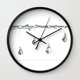 ERKS Ornaments Wall Clock | Blackandwhite, Ink Pen, Drawing, Hangingfruit, Christmas 