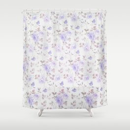 Lavender gray elegant vintage roses floral Shower Curtain