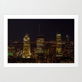 Montreal skyline at night in Quebec, Canada Art Print