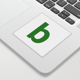 letter B (Green & White) Sticker