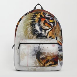 Tigers Eyes Backpack | Mammal, Striped, Jungle, Animal, Wildlife, Danger, Cat, Aggressive, Wild, Carnivore 