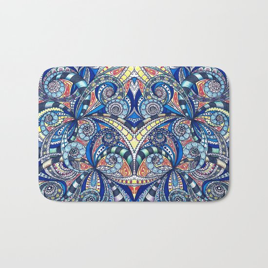 Drawing Floral Zentangle G7B Bath Mat