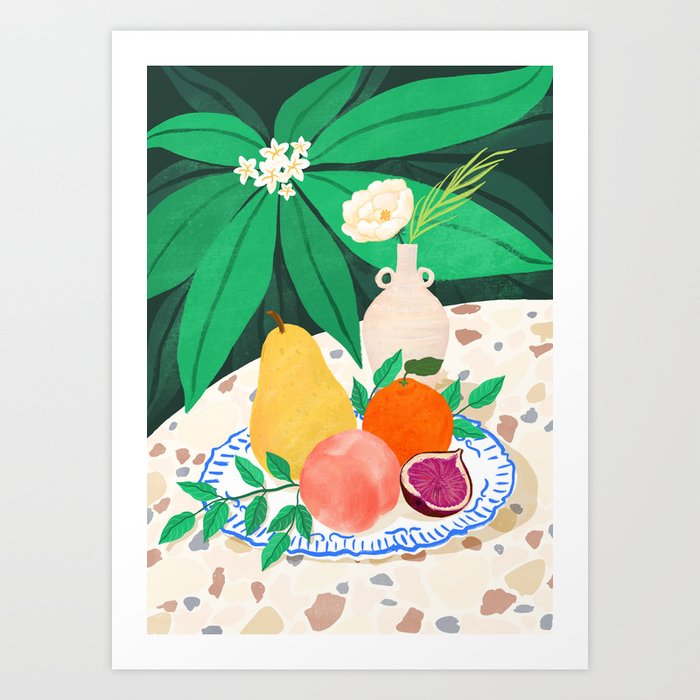 Fruits and Flower Art Print