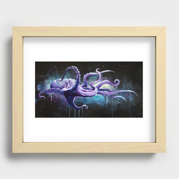 Octopus Galaxy Recessed Framed Print