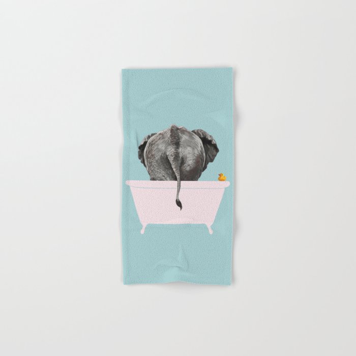 Baby Elephant in Bathtub Hand & Bath Towel