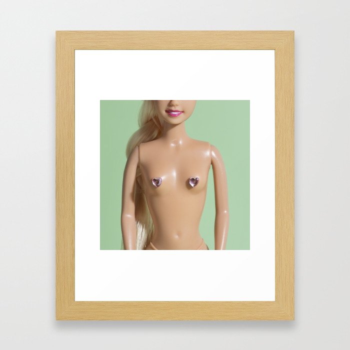 Shiny nipples Framed Art Print