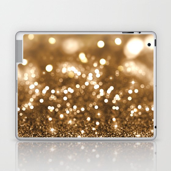 Golden Christmas Glitter Laptop & iPad Skin