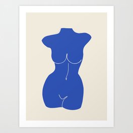 nude II / blue Art Print