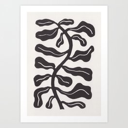 Wind-kissed Plant / Chalkboard Black Art Print