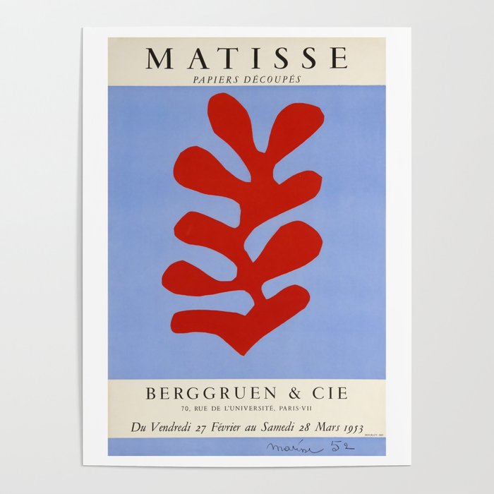 Papiers Decoupes, Berggruen & Co. Gallery Paris by Henri Matisse Poster