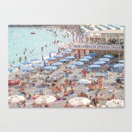 Mar Di Cobalto Beach Club In Italy | Amalfi Coast Holiday Summer Art Print | Soft Color Travel Photography Canvas Print