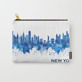 New York City New York Skyline Blue Carry-All Pouch