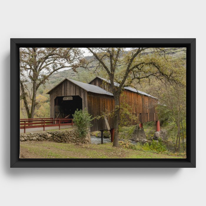 Honey Run Covered Bridge Framed Canvas