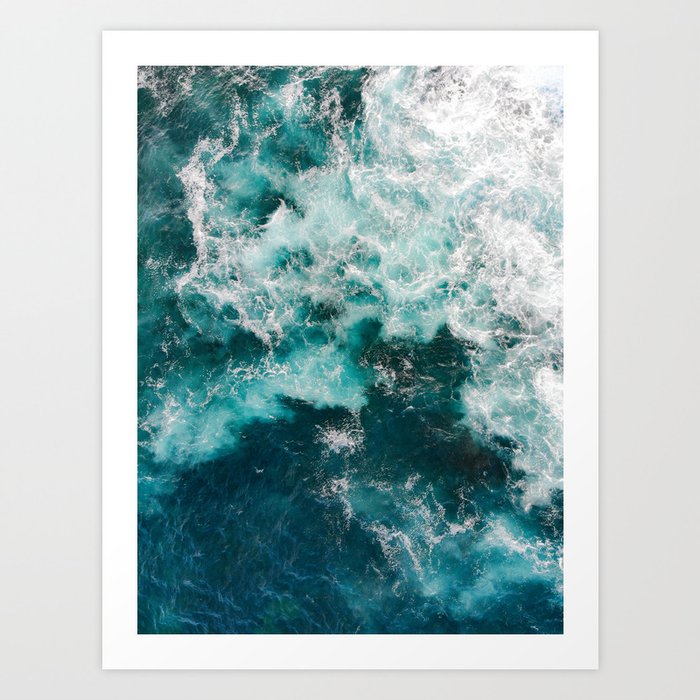 Deep blue ocean waves Art Print
